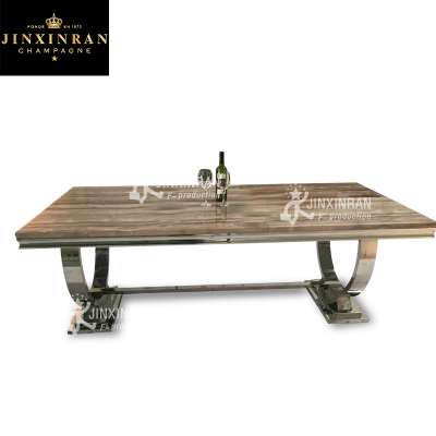 Artificial Natural Stone Stainless Steel Leg Dining Table Rectangle Luxury 6 8 10 12 Seater Marble Top Dining Table Sets