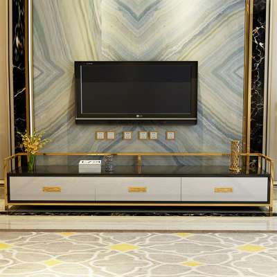 furniture hotel room cabinet set tv stand luxury stainless steel tv unit and coffee table sets metal tv stand for living room