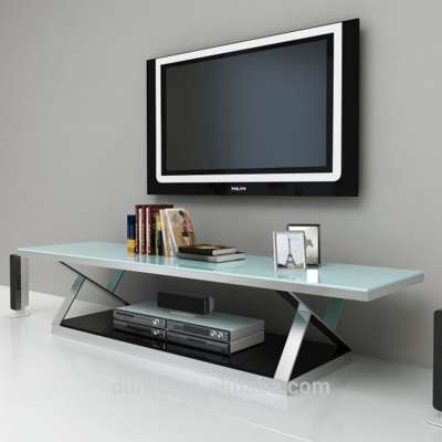 Modern home furniture silver 201 stainless steel mirror tv stand