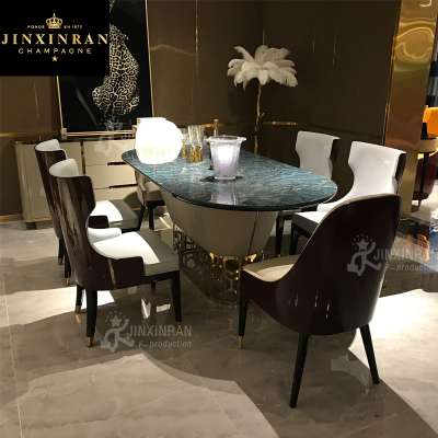 2019 wedding furniture 10 seater oval shape home dining room table oval marble top restaurant dining table