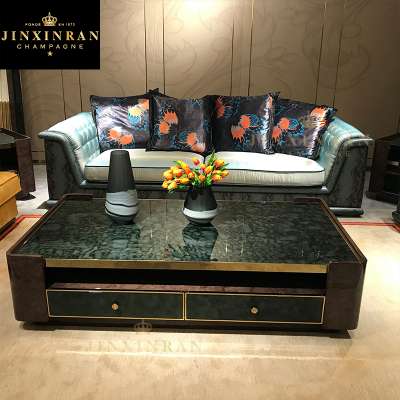 Modern Home 3 Seater Yellow Green Tufted First Cowhide Leather Sofa for Living Room Foshan Furniture Leather Living Room Sofas