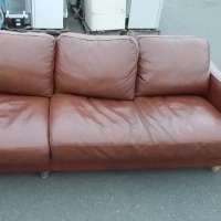 Japanese used comfortable synthetic leather 3seater sofa for sale